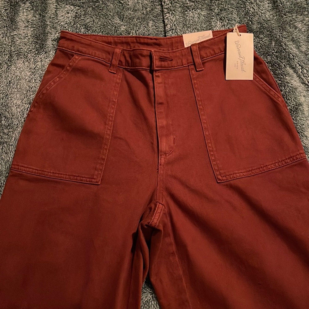 High rise wide leg trousers